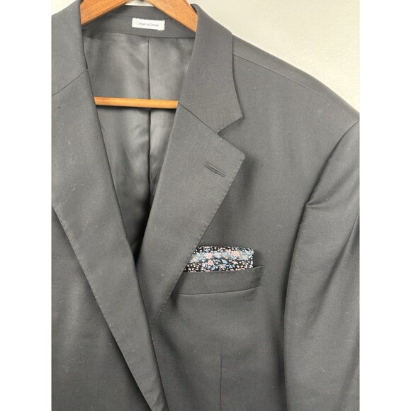 Peter Millar Suit Jacket Sport Coat Blazer 44T Solid Black 100% Wool - Very Nice - Picture 5 of 9